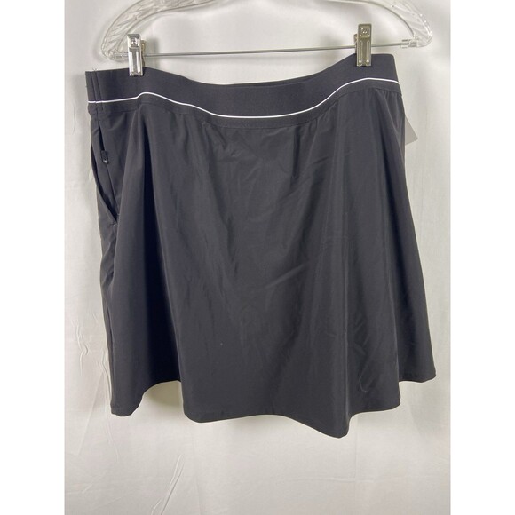 Women’s Black Resort Skort Sz XXL 2 Slash Pockets 2 Zip Pockets Pull On Stretch - Picture 3 of 4